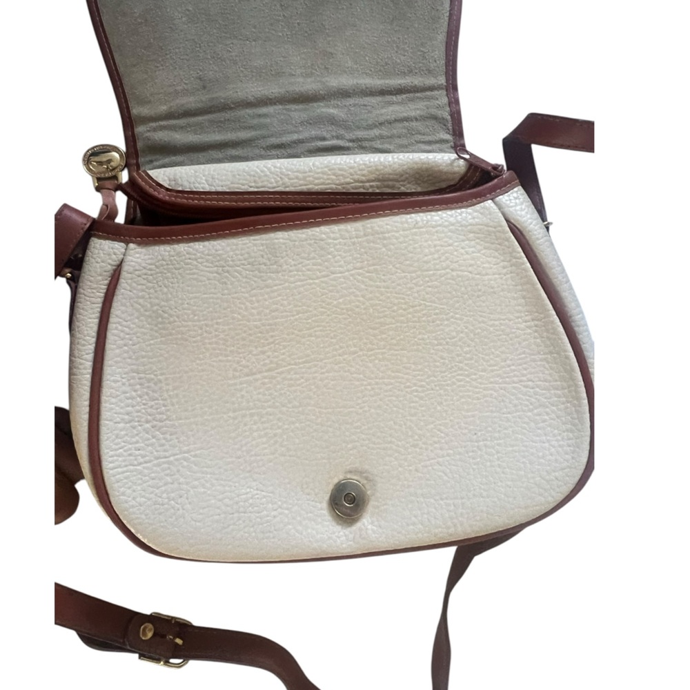 Vintage Dooney & Bourke Small Crossbody Belt Bag Tan/Brown All Weather Leather - Picture 6 of 13